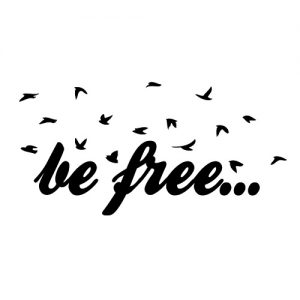 Be Free Vögel Wadeco Wandtattoo