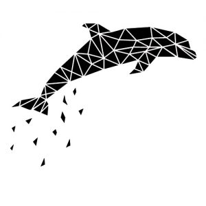 Delfin Geometrisch Wadeco Wandtattoo