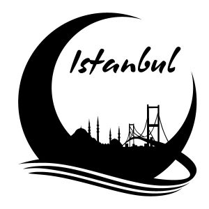 Istanbul Skyline im Halbmond Wandtattoo