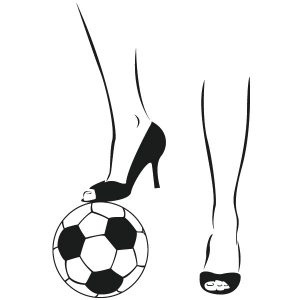 Moderne Fußballfrau Wandtattoo