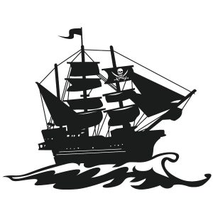Piratenschiff auf hoher See Wandtattoo