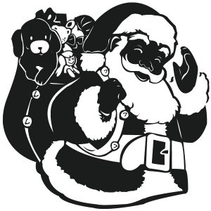 Santa Claus mit Geschenken Wandtattoo