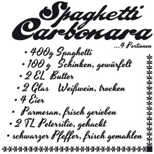 Spaghetti Carbonara Wandtattoo