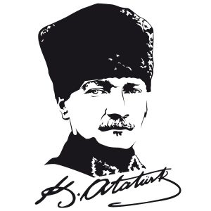 Atatürk mit Unterschrift Wandtattoo