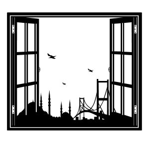 Fensterskyline Istanbul Wandtattoo