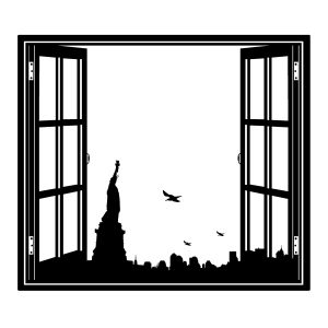 Fensterskyline New York Wandtattoo