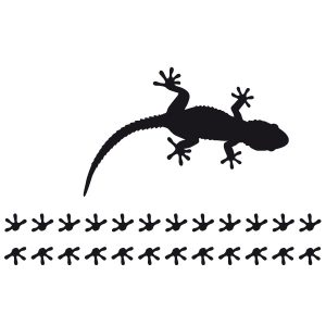 Gecko mit Spuren Wandtattoo