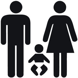 Toilettentür Piktogramm Familie