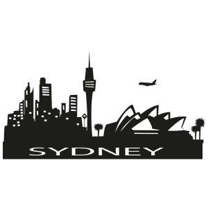 Skyline Sydney Wandtattoo