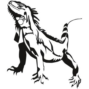 Lizard Iguana Eidechse Wandtattoo