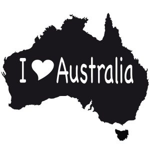 I Love Australia Wandtattoo