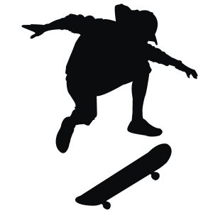 Skateboarder Jumping Wandtattoo