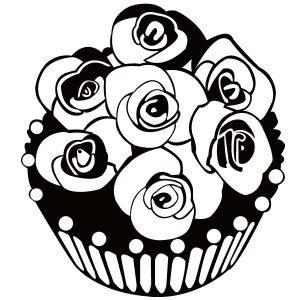Cupcake Blume Wandtattoo