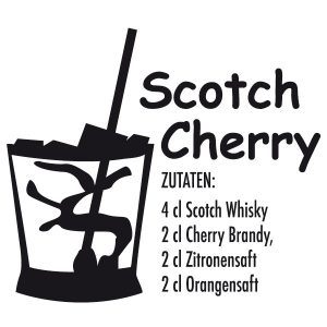 Scotch Cherry Cocktails Wandtattoo