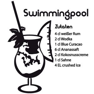 Swimmingpool Cocktail Wandtattoo