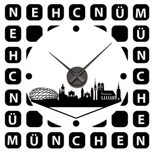 München Uhr Wandtattoo