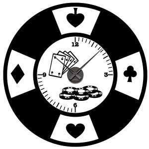 Poker Uhr Wandtattoo