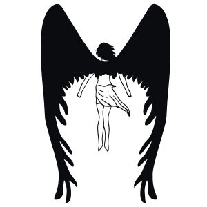 Engel mit Flügel Wandtattoo