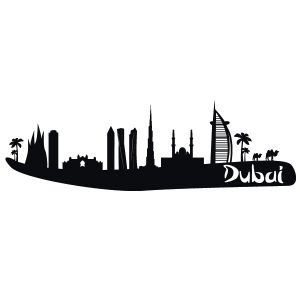 Skyline Dubai Wandtattoo