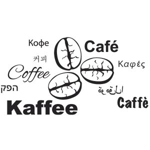 Kaffee Sprachen Wandtattoo