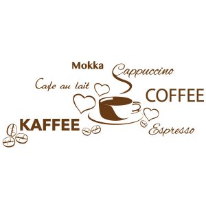 Kaffeetasse Sprachen Wandtattoo