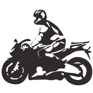 Motorradfahrer Biker Wandtattoo