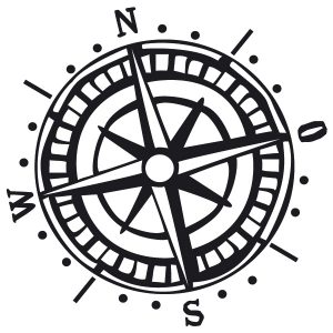 Kompass Kalligraphie Wandtattoo
