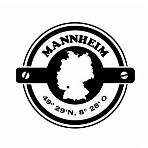 Koordinaten rund Mannheim Wandtattoo