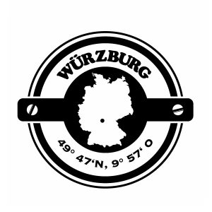 Koordinaten rund Würzburg Wandtattoo