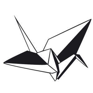 Origami Kranich 2 Wandtattcoo