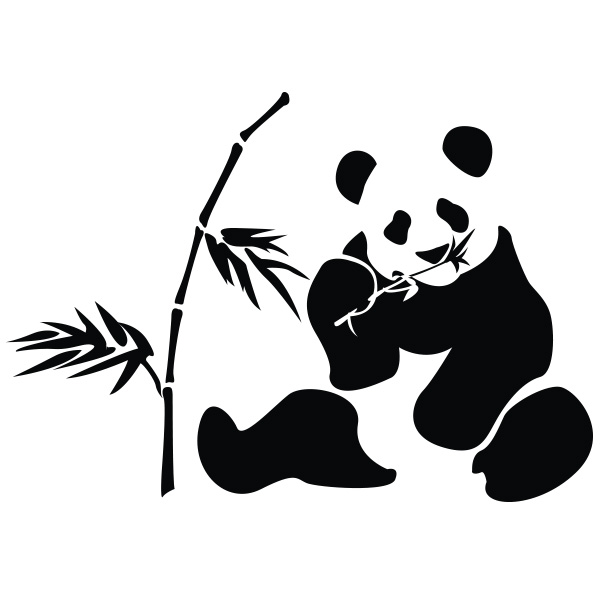 Sitzender Panda Wandtattoo