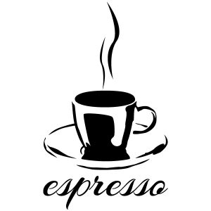 Espresso mit Tasse Wandtattoo