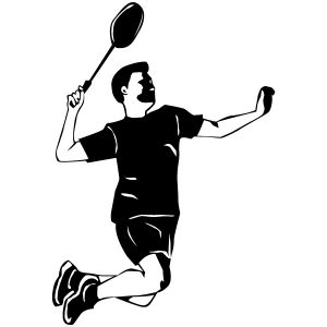 Federballspieler Badminton Wandtattoo