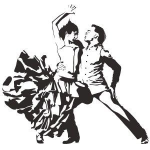 Flamenco Tanzpaar Wandtattoo
