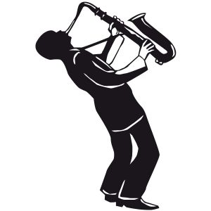 Jazz Saxophon Wandtattoo