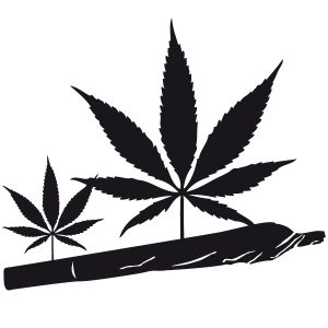 Joint Marihuanablatt Wandtattoo