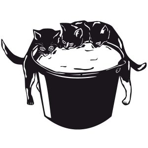 Katzen Milch trinkend Wandtattoo