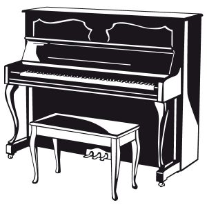 Klavier mit Hocker Wandtattoo