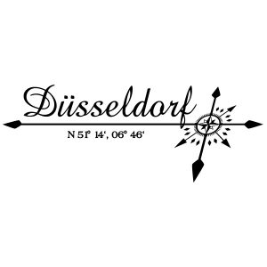 Koordinaten Windrose Düsseldorf Wandtattoo