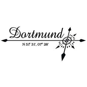 Koordinaten Windrose Dortmund Wandtattoo