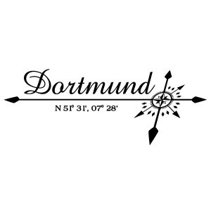 Koordinaten Windrose Dortmund Wandtattoo