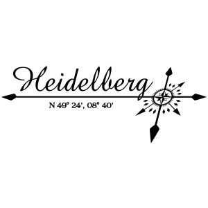 Koordinaten Windrose Heidelberg Wandtattoo