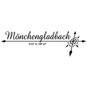 Koordinaten Windrose Mönchengladbach Wandtattoo
