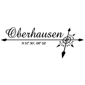 Koordinaten Windrose Oberhausen Wandtattoo