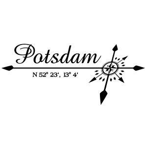 Koordinaten Windrose Potsdam Wandtattoo