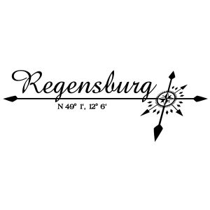 Koordinaten Windrose Regensburg Wandtattoo