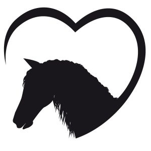 Pferdekopf mit Herz Wandtattoo