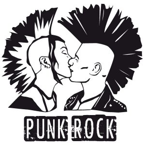 Punk Rock Kiss Wandtattoo