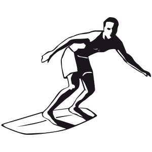 Surfer Wellenreiter Wandtattoo