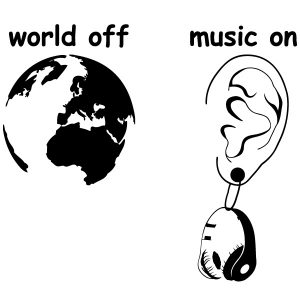 World off music on Ohr Wandtattoo